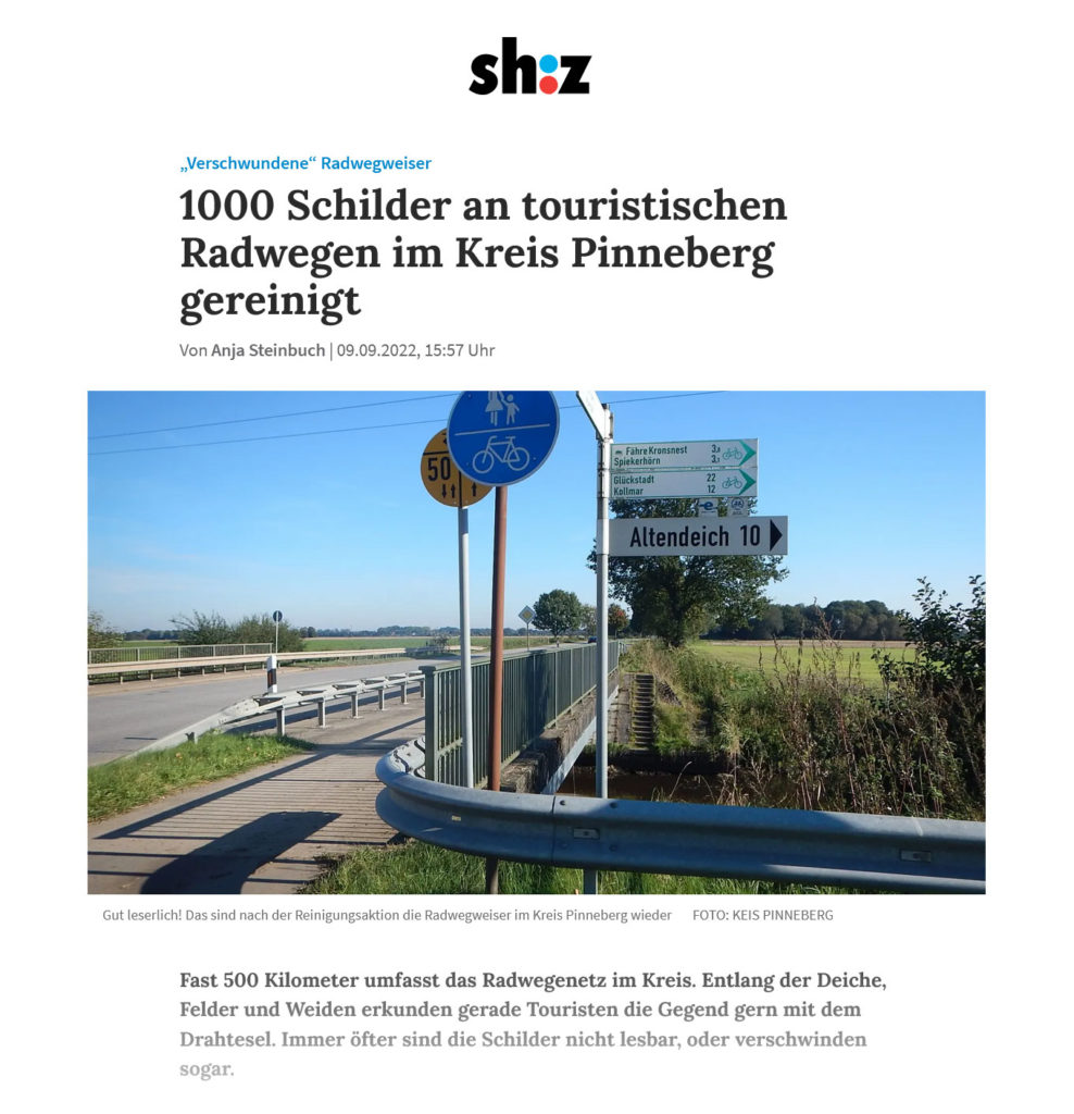 Fehmarnsches Tageblatt-Beitrag über Radwegewartung des Planungsbüros LebensRaumZukunft im Auftrag der EGOH
