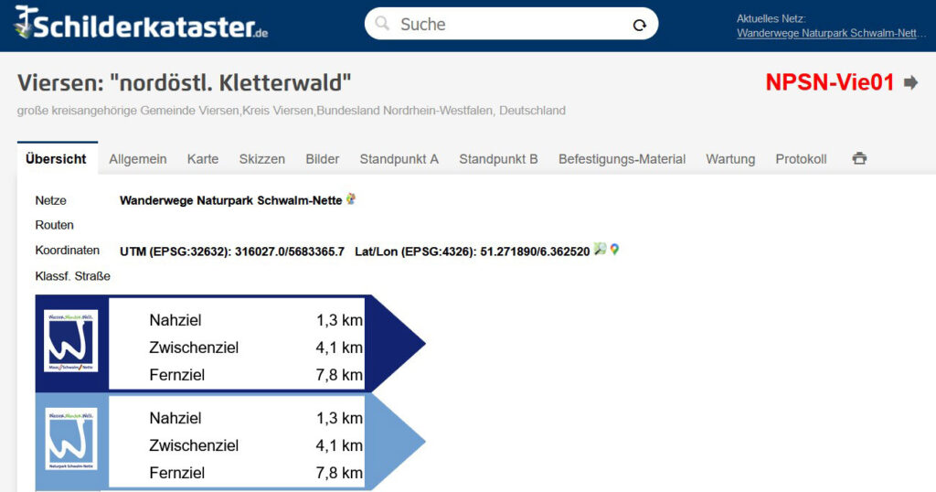 Die Wanderwegweisung im Naturpark Schwalm-Nette wird über unser digitales Schilderkataster dokumentiert.